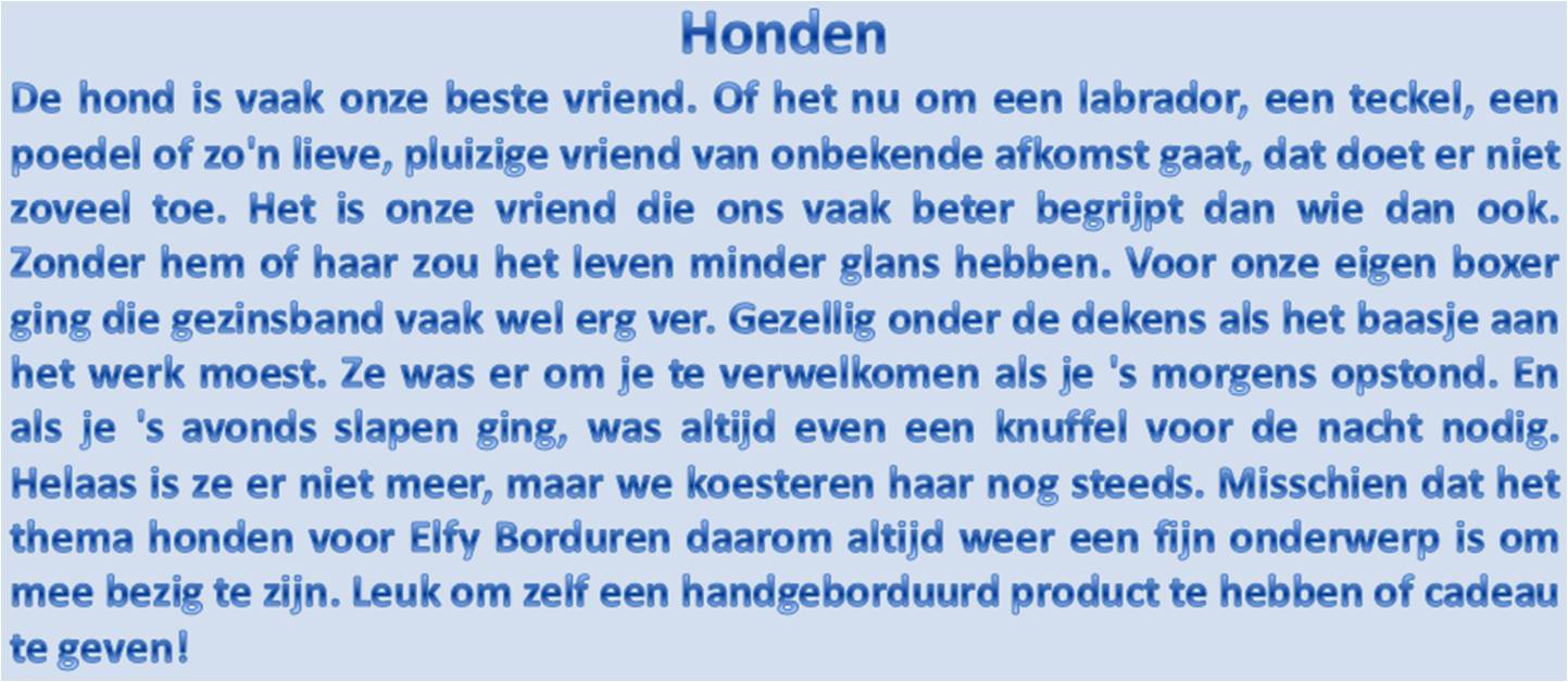 handgeborduurde honden in kruissteek